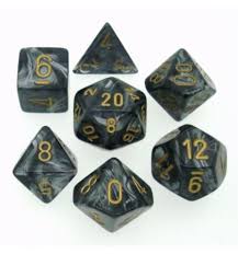 Lustrous Black / Gold 7 Dice Set - CHX27498